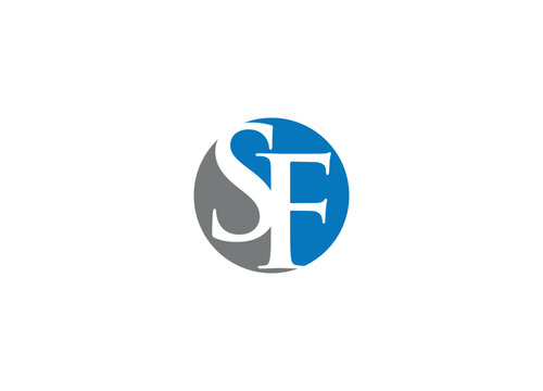 sf letter creative modern logo design vector icon template
