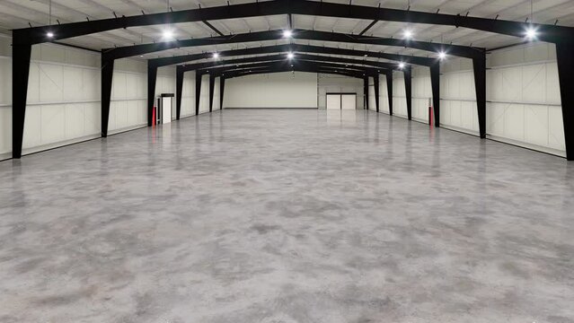 3d Rendering Empty Warehouse space