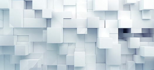 Various white geometric shapes arranged in a pattern, providing a visually appealing and sophisticated technology background