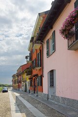 Fototapeta premium medieval street in pavia italy