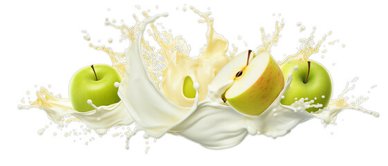 fruit Apple and Milk juice splash  