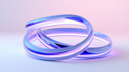 Intertwined glass loops in pastel tones.
