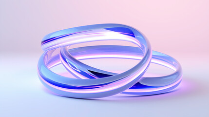 Naklejka premium Intertwined glass loops in pastel tones.