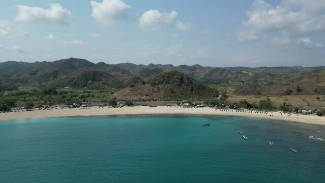 Beautiful beach scenery around Mandalika (Mawun beach)