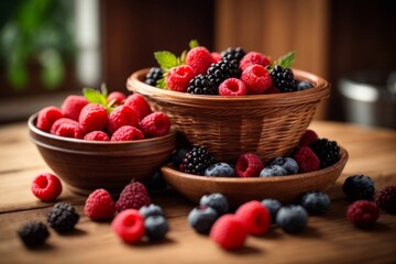 Delicious Juicy Mouthwatering Colorful Fresh Healthy Organic Mix Berry