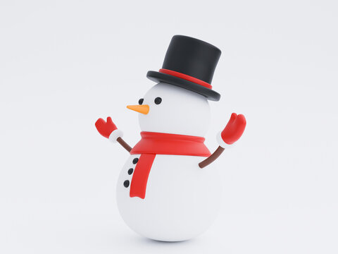 Snowman illustration premium photo 3d render