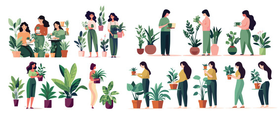 Watercolor floral numbers set with wild flowers from 0 to 9