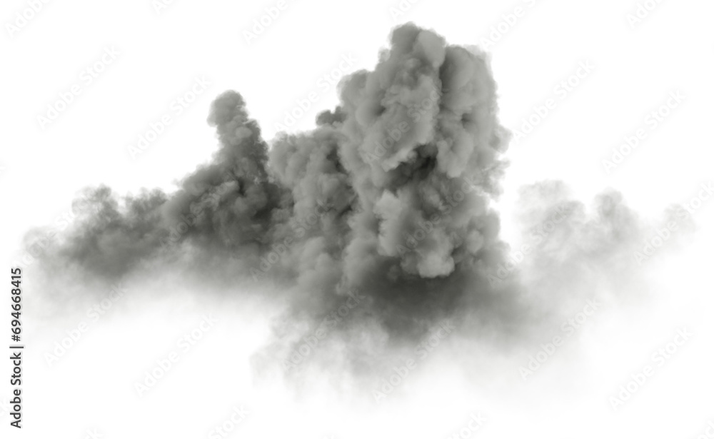 Aufkleber Isolated soft grey cloudy on transparent backgrounds 3d rendering png