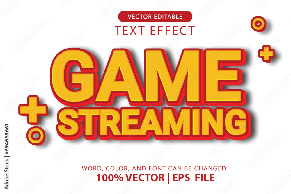 Poster 3d editable text effect start game or play game with shadow and gaming elements. suitable for headli