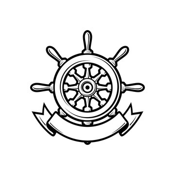 Wheel of ship vector