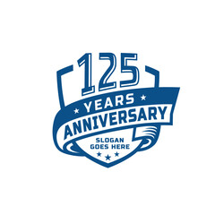 125 years anniversary celebration design template. 125th anniversary logo. Vector and illustration.
