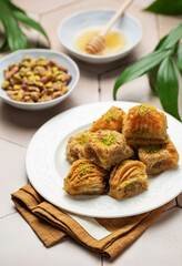 Assortment of Turkish baklava dessert