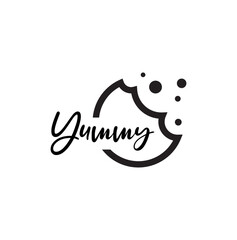 yummy sign on white background