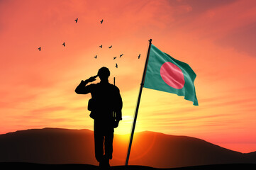Silhouette Soldier With The Bangladesh