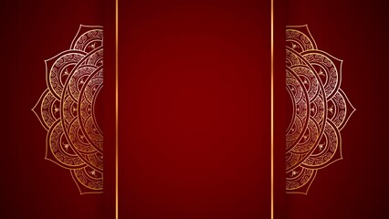 Luxury Gold Background with Mandala Rotating on Both Sides. 
