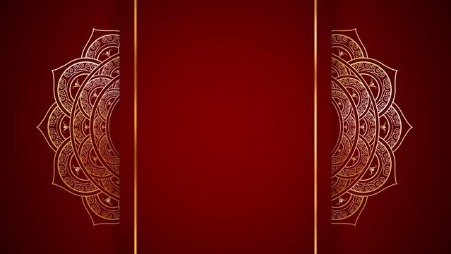 Luxury Gold Background with Mandala Rotating on Both Sides. 