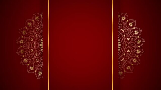 Luxury Gold Background with Mandala Rotating on Both Sides. Elegant Royal Background for Yoga, Wedding, and Ramadan.
