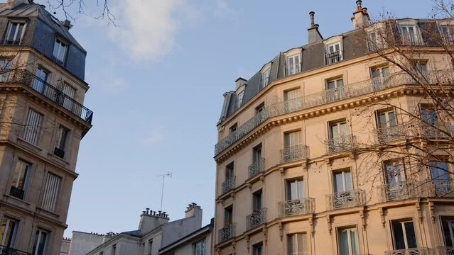 Classic Parisian Architectural Buildings in Paris, France