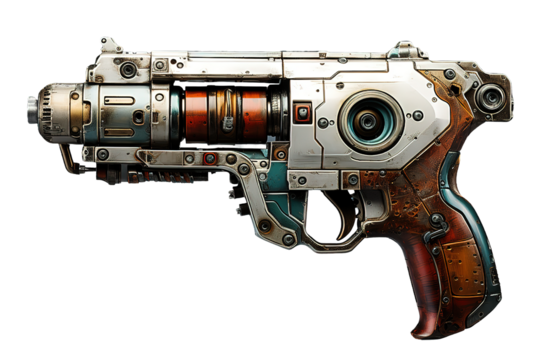 ray gun isolated on PNG Background. Generative Ai.