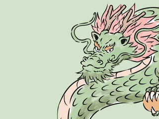 お正月辰年龍年賀状	
