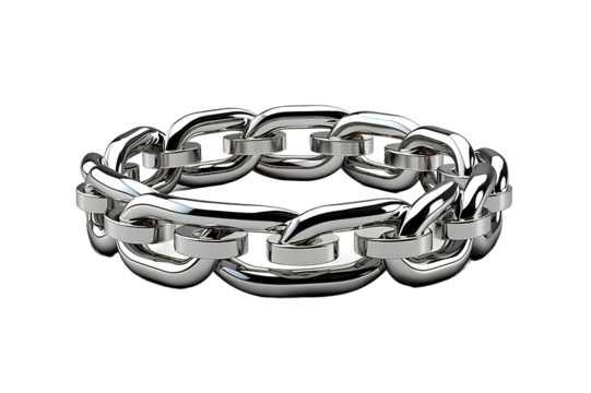 chain with a chain isolated on PNG Background. Generative Ai.