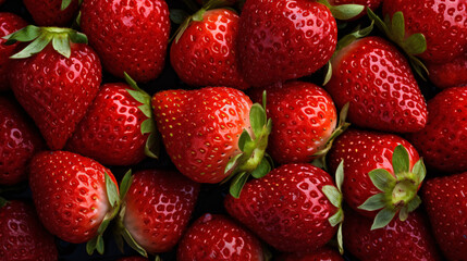 fresh strawberries, with a dew close-up background, wallpaper, label or poster element, a strawberry background