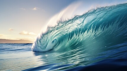 Ocean Wave. Nature, Sea, Beach, Extreme Weather Concept

