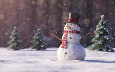 Obraz premium christmas snowman background