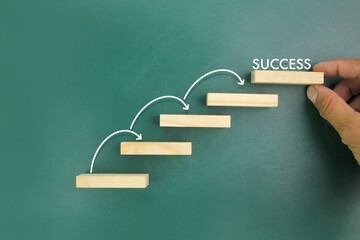 the concept of the ladder to success. ladder to success. ladder rocketship launch for planning...