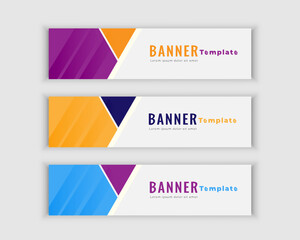 Free vector set of modern business banners with template curvy shape
