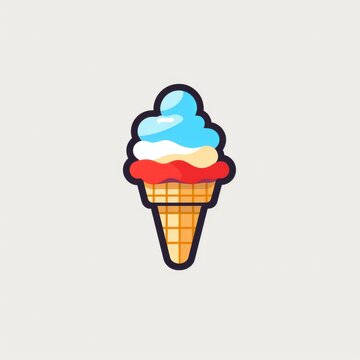 Cute ice cream illustration image