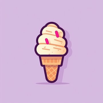 Cute ice cream illustration image