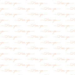 seamless pattern hand drown on a transparent background peach fuzz color doodle style vector illustration