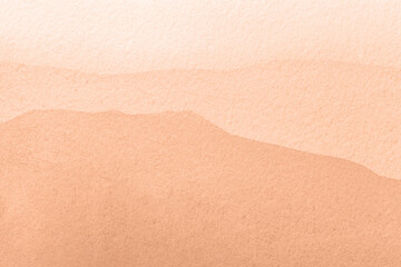 Color of the year 2024 peach fuzz. Abstract coral. art background Watercolor painting with soft beige wavy gradient.