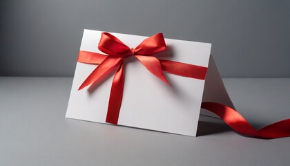 The ribbon waits to be knotted, a blank page for wishes whispered, dreams about to take flight. (Image of a blank white gift voucher with a loosely tied red ribbon, suggesting the potential for endles