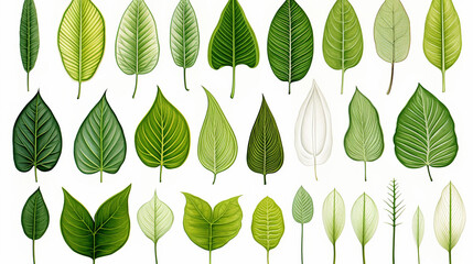 set of green leaves HD 8K wallpaper Stock Photographic Image 