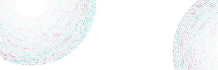Bright blue purple minimal circular dots abstract tech background. Geometric concept vector banner design