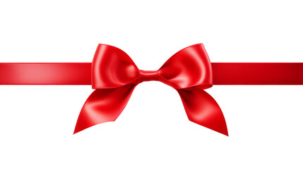 Red ribbon bow on a transparent background. For gift decoration, your wedding invitation card, greeting card, or gift boxes