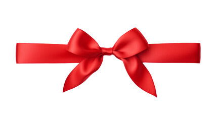 Red ribbon bow on a transparent background. For gift decoration, your wedding invitation card, greeting card, or gift boxes