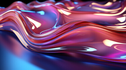 3d render abstract background blue, pink shiny color...