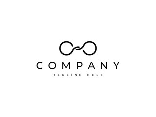 minimal infinity knot line logo design