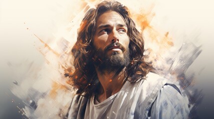Jesus Christ illustration, religion concept