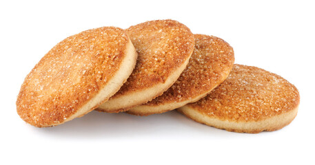Beautiful cookies isolated on a white background. Four cookies in a row on a white background.