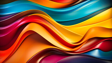 Multicolored Wavy Layers Flowing in Harmony, Evoking a Sense of Artistic Movement