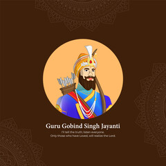 Vector illustration of Happy Guru Gobind Singh Jayanti social media feed template