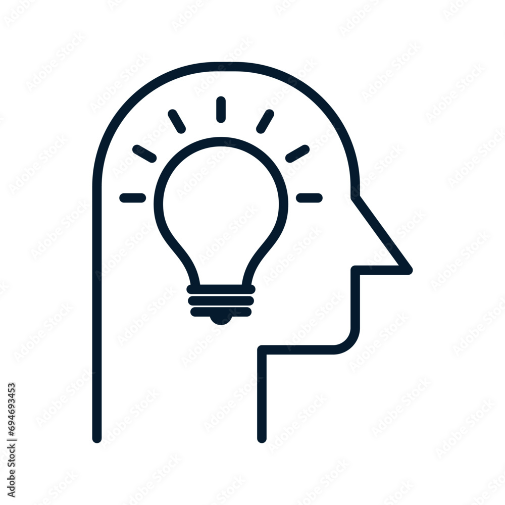 Poster concept idea. vector linear icon isolated on white background.