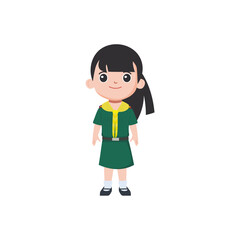 cute little vector child pose in cute clothes character