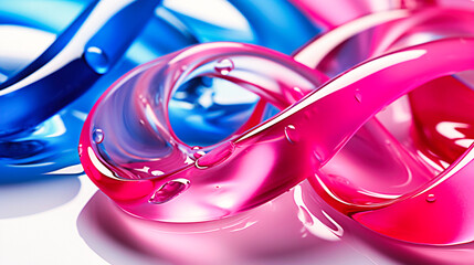 Fluid Curves of Blue and Pink Creating a Visually Soothing Abstract Symphony of Color