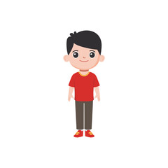 cute little vector child pose in cute clothes cute
