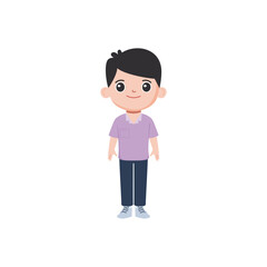 cute little vector child pose in cute clothes children